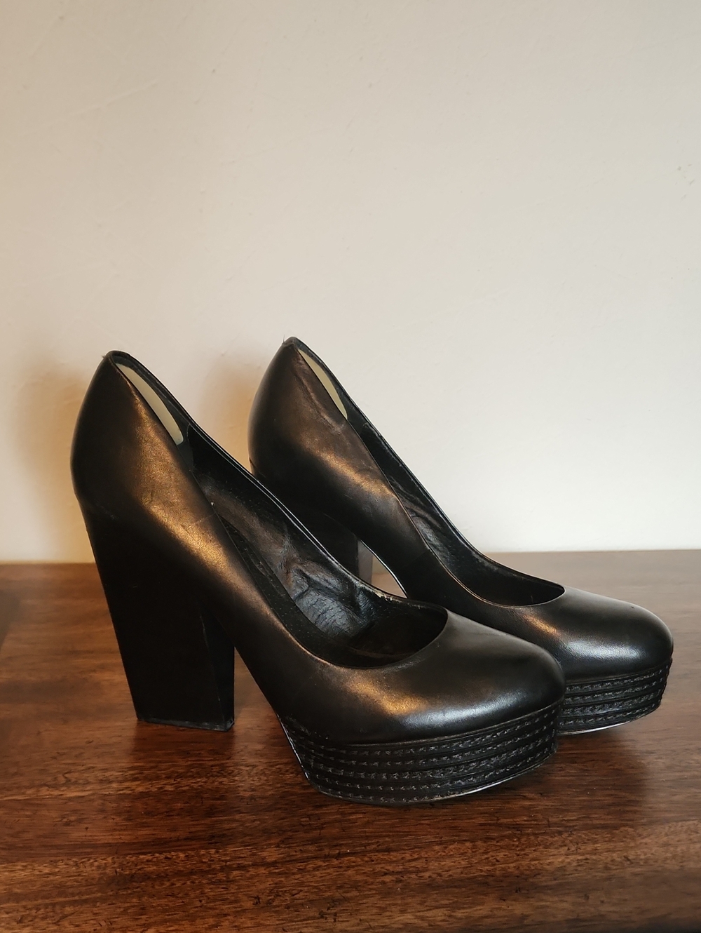 Women'sTrouve Black Platform Block Heel Pumps Sz 9